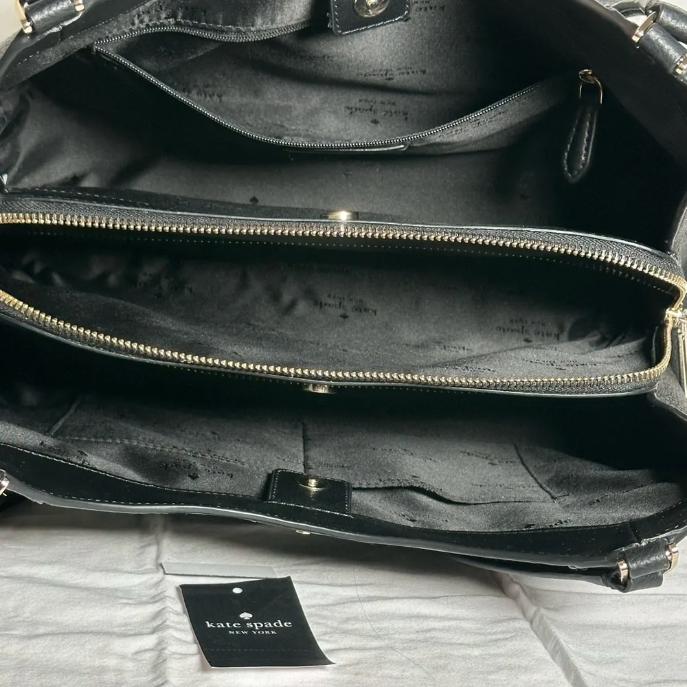 KATE SPADE NEW YORK LENA large triple compartment shoulder bag pebble leather